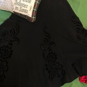 Just in SALE Black  Long dressy B Moss skirt with Velveteen detail